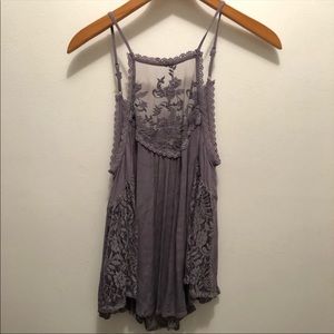 Gray lace top SOLD ON MERC